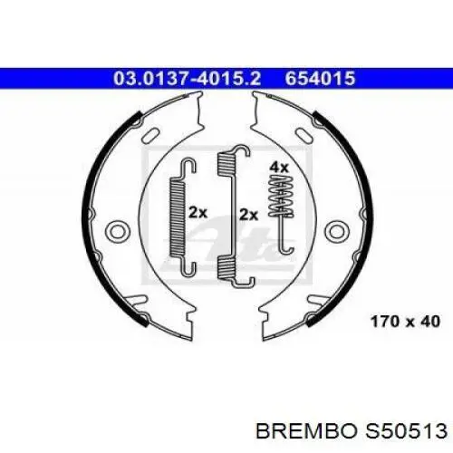 Колодки ручника / стоянкового гальма Brembo S50513 ціна, від 20.99 USD