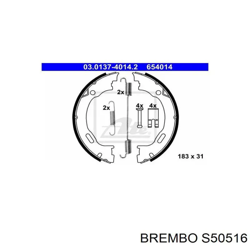 Колодки ручника / стоянкового гальма Brembo S50516 ціна, від 25.34 USD