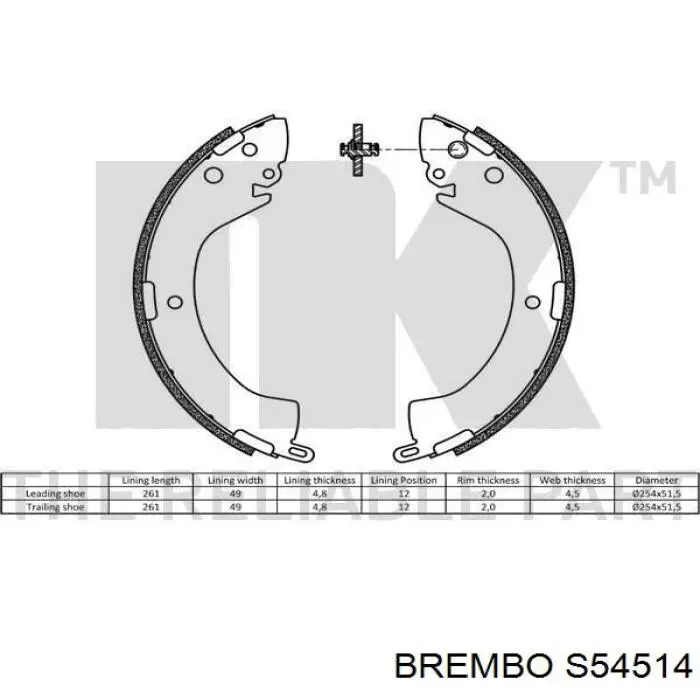 Купити S54514 Brembo Колодки гальмові задні, барабанні