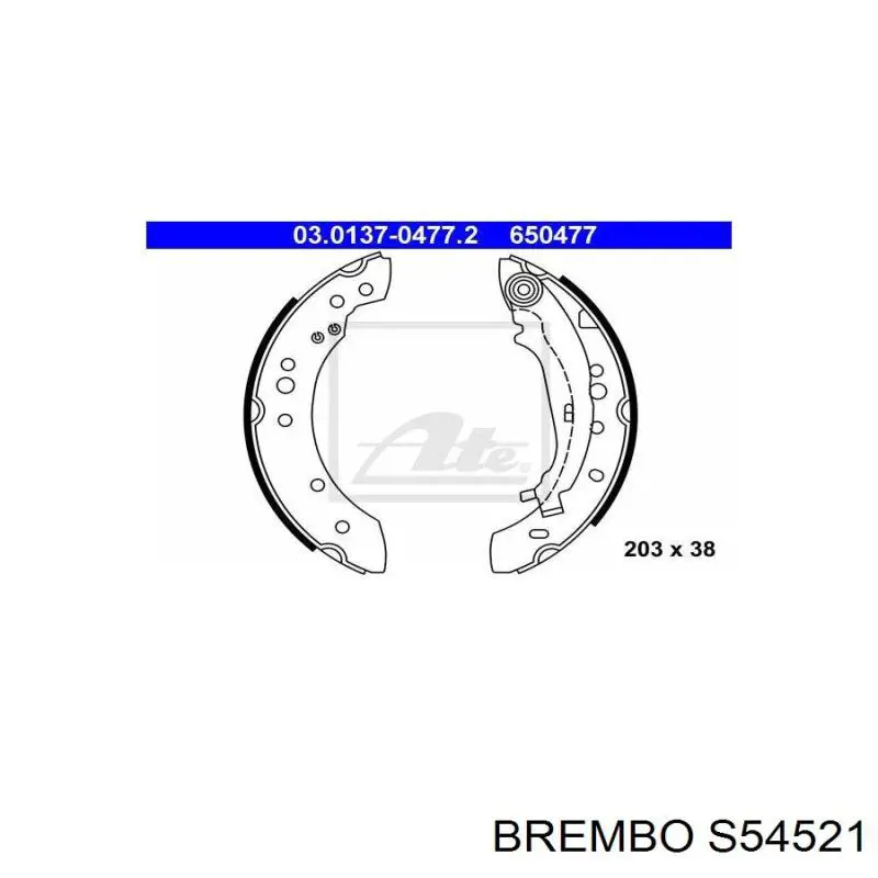 Колодки гальмові задні, барабанні S54521 Brembo