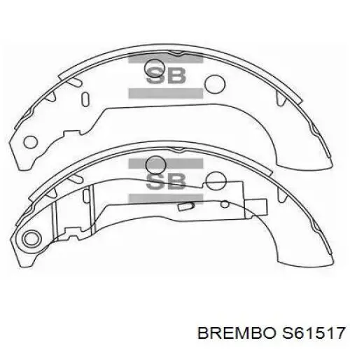 Купити S61517 Brembo Колодки гальмові задні, барабанні