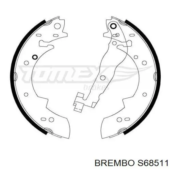 S68511 Brembo Колодки гальмівні задні, барабанні