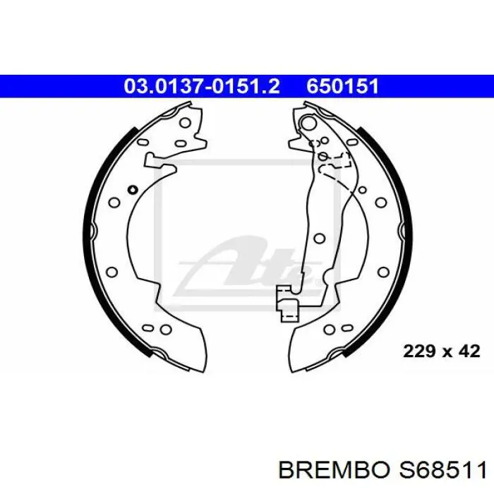 Колодки гальмові задні, барабанні S68511 Brembo
