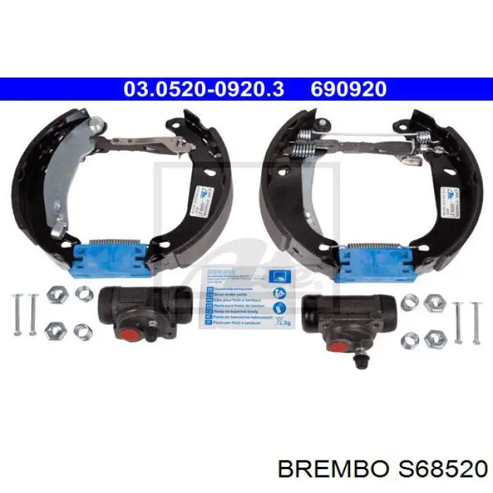 S68520 Brembo Колодки гальмівні задні, барабанні