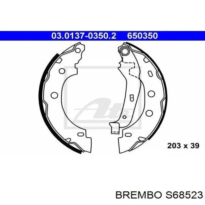 S68523 Brembo Колодки гальмівні задні, барабанні