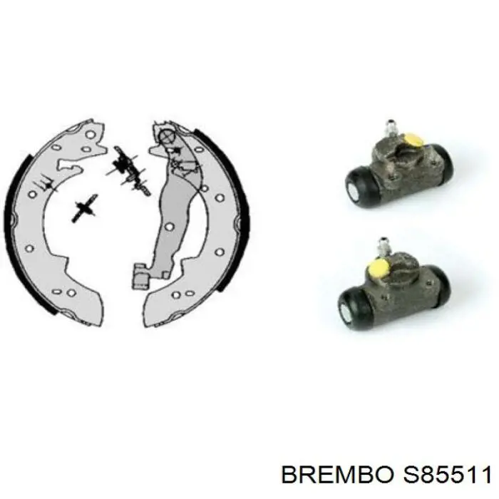 S85511 Brembo Колодки гальмівні задні, барабанні