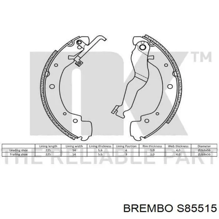 Купити S85515 Brembo Колодки гальмові задні, барабанні