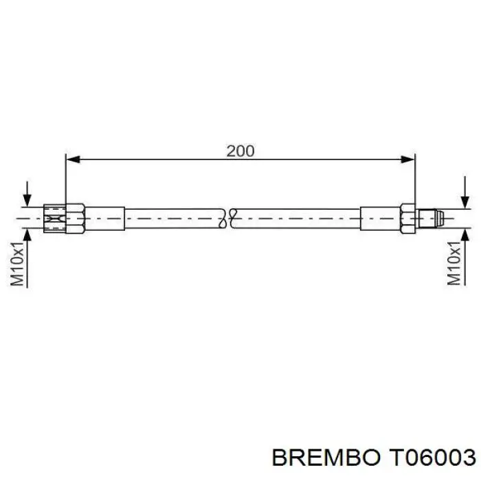 Шланг гальмівний задній Brembo T06003 ціна, від 5.64 USD