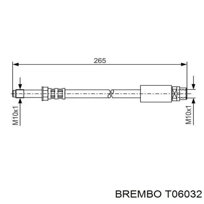 T06032 Brembo шланг гальмівний задній