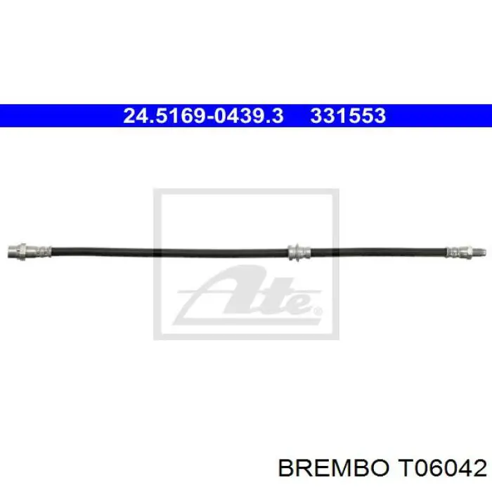 Шланг гальмівний задній T06042 Brembo