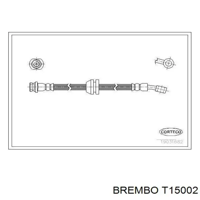 Шланг гальмівний передній T15002 Brembo