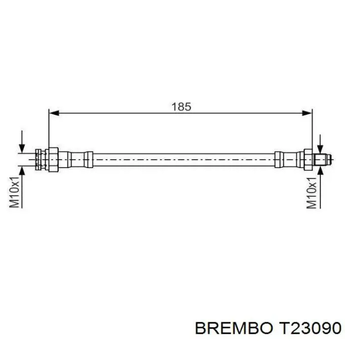 T23090 Brembo шланг гальмівний задній