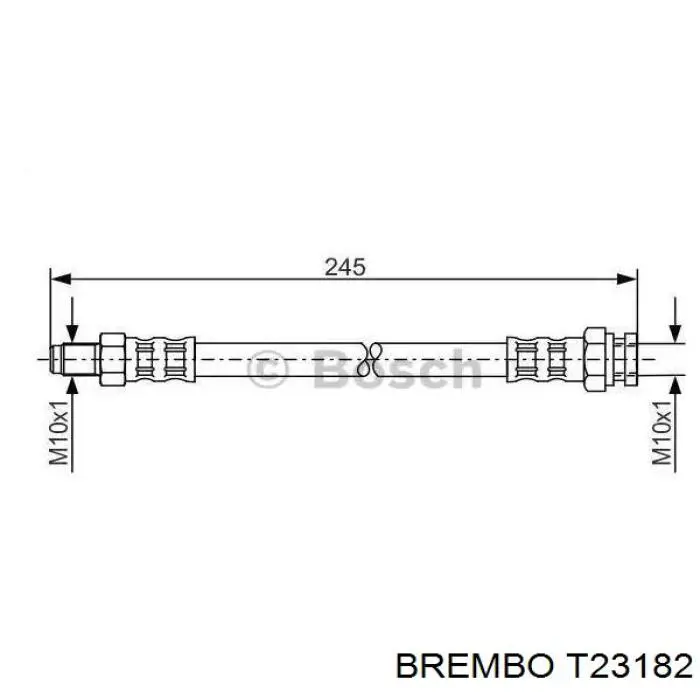 T23182 Brembo шланг гальмівний задній