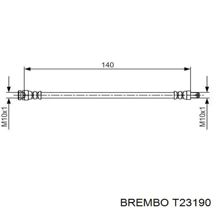 T23190 Brembo шланг гальмівний задній