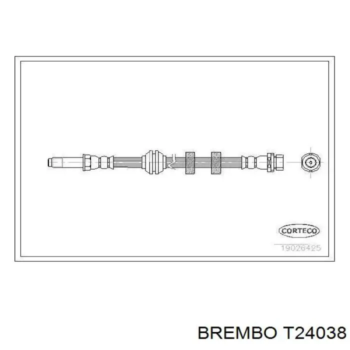 T24038 Brembo Шланг гальмівний передній (Длина мм: 420)