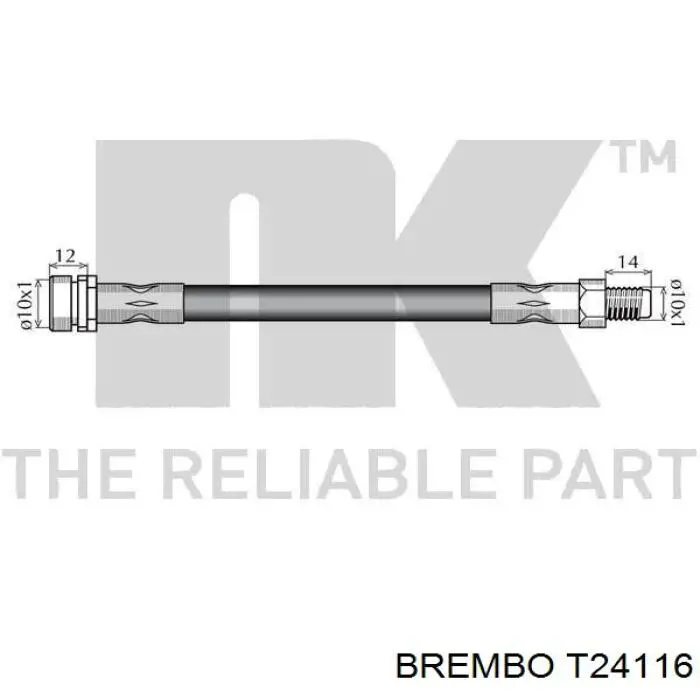 Купити T24116 Brembo Шланг гальмівний задній