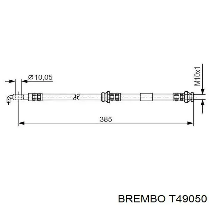T49050 Brembo шланг гальмівний передній