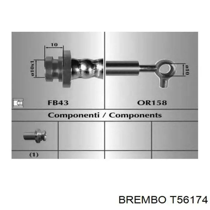 Купити T56174 Brembo Шланг гальмівний передній, правий