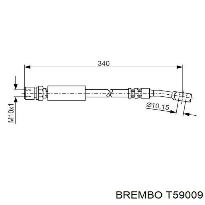 T59009 Brembo шланг гальмівний передній