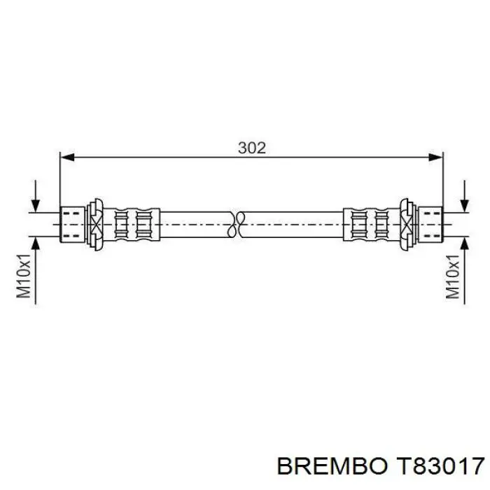 T83017 Brembo шланг гальмівний передній