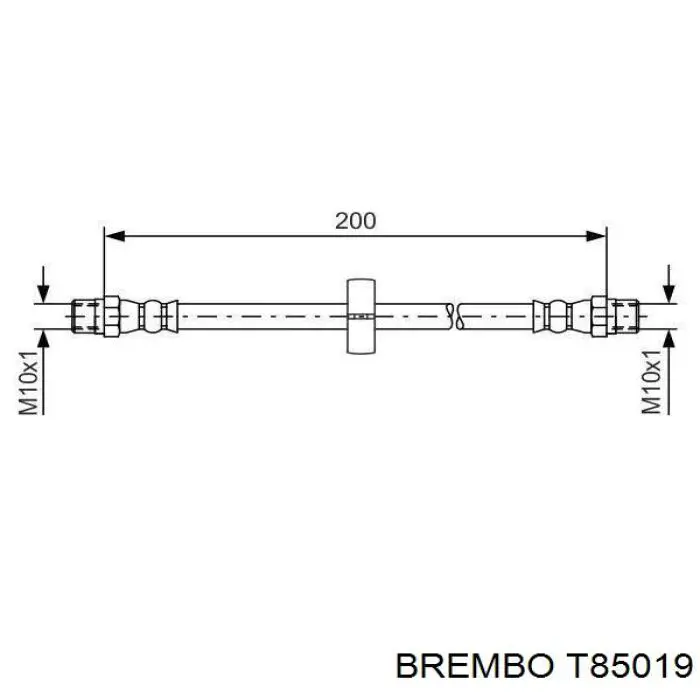 Шланг гальмівний задній, лівий T85019 BREMBO