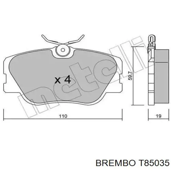 Шланг гальмівний задній T85035 Brembo