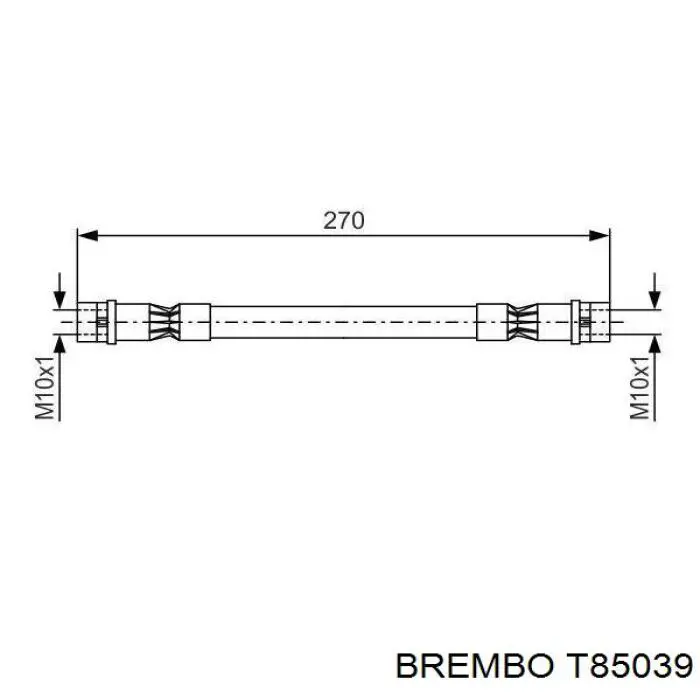 Шланг гальмівний передній Brembo T85039 ціна, від 6.46 USD