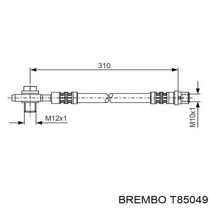 T85049 Brembo шланг гальмівний задній