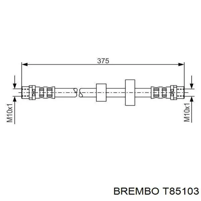 Шланг гальмівний передній Brembo T85103 ціна, від 5.88 USD