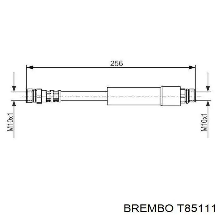 T85111 Brembo Шланг гальмівний задній
