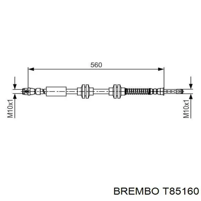 Шланг гальмівний передній T85160 Brembo