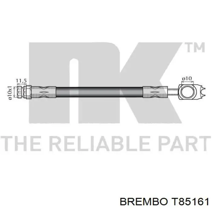 Шланг гальмівний передній T85161 Brembo