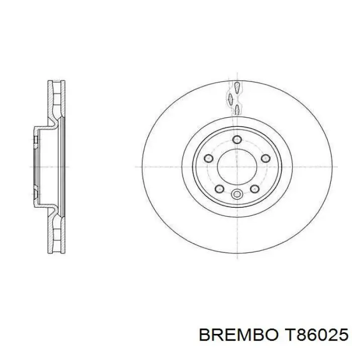 Шланг гальмівний задній T86025 Brembo