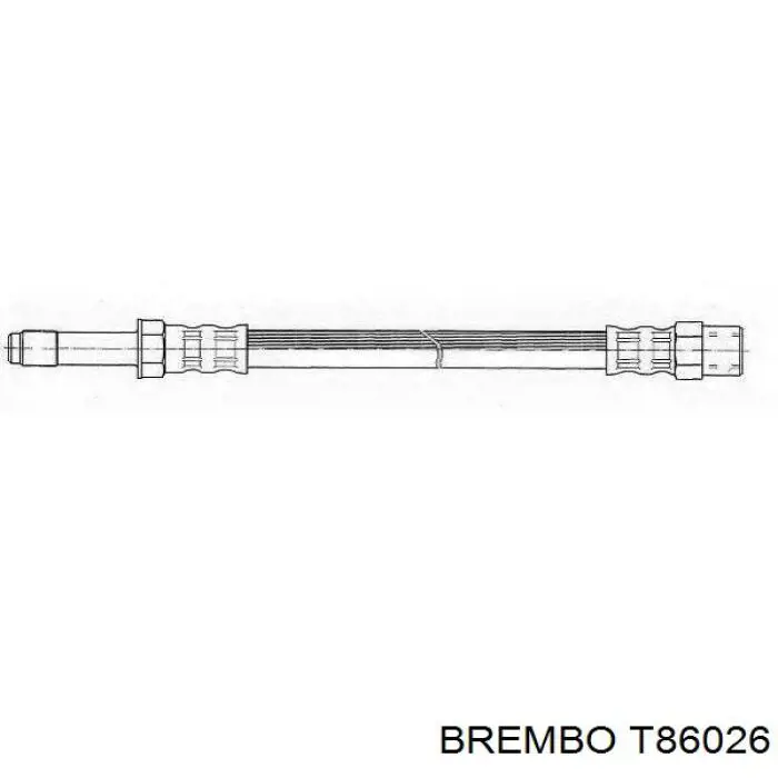 Шланг гальмівний передній Brembo T86026