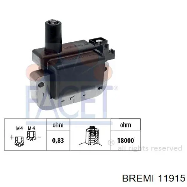 Котушка запалювання Bremi 11915 ціна, від 17.64 USD