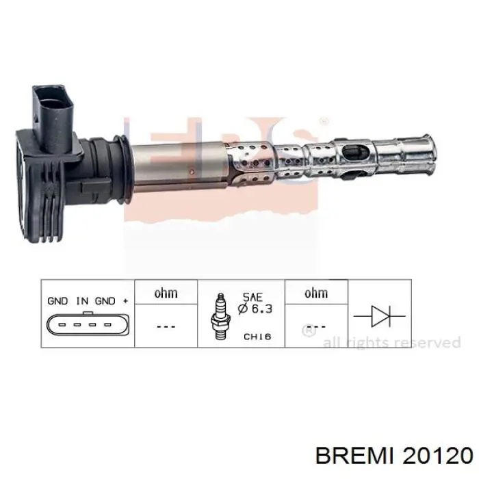 Котушка запалювання Bremi 20120 ціна, від 27.51 USD