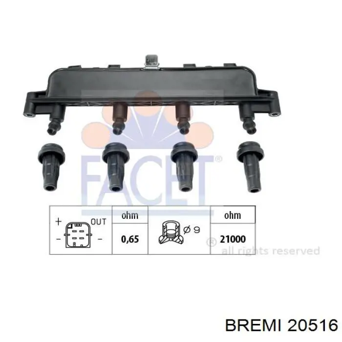 Котушка запалювання Bremi 20516 ціна, від 66.84 USD