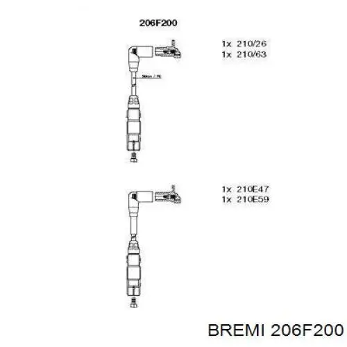 Купити 206F200 Bremi Провід високовольтні, комплект