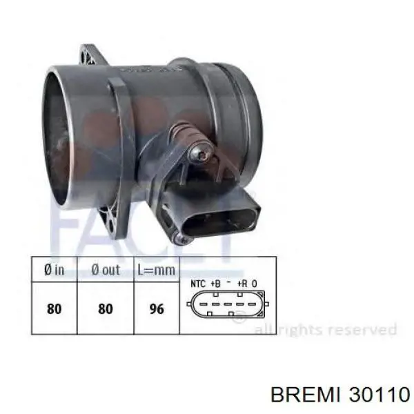 30110 Bremi датчик потоку (витрати повітря, витратомір MAF - (Mass Airflow))