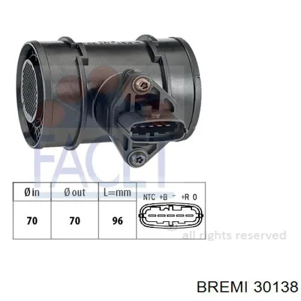 Датчик масової витрати повітря Bremi 30138 ціна, від 58.58 USD