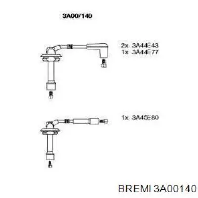 Дроти запалювання Bremi 3A00140 ціна, від 42.14 USD