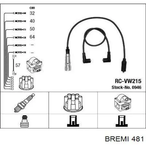 Дроти запалювання Bremi 481 ціна, від 25.71 USD