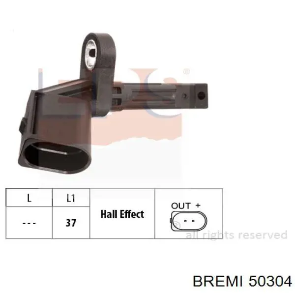 Датчик АБС (ABS) передній, лівий Bremi 50304 ціна, від 12.68 USD