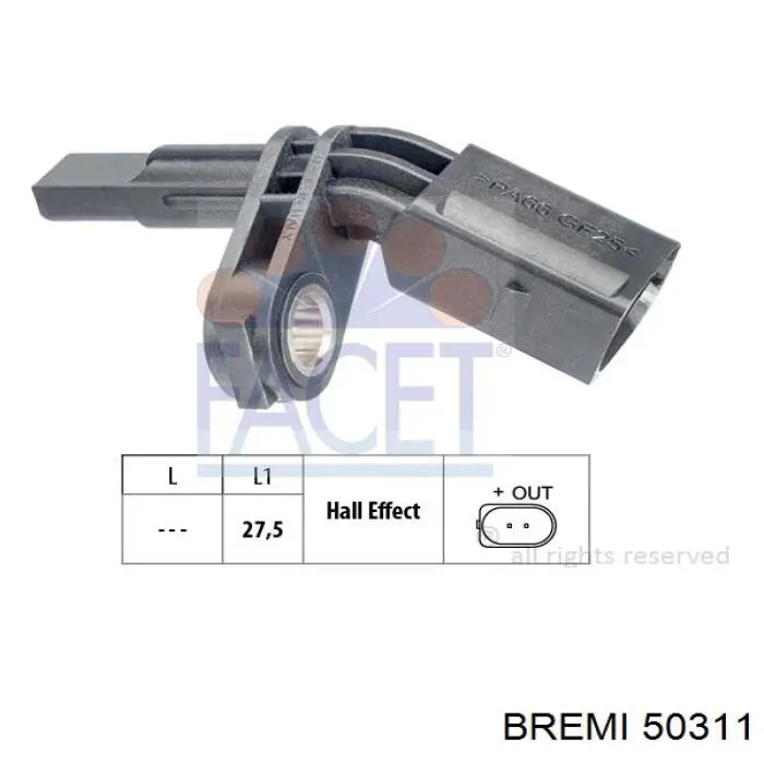 Датчик АБС задній лівий Bremi 50311 ціна, від 19.13 USD