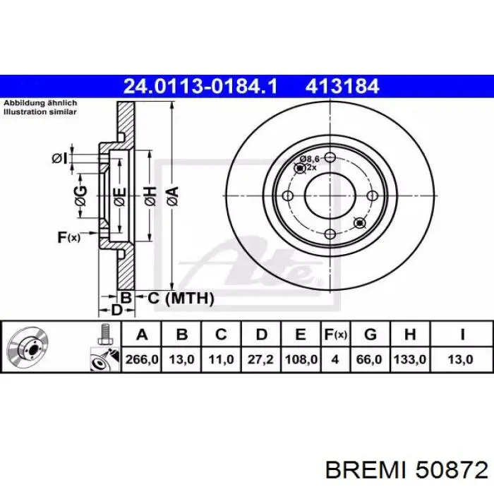 Купити 50872 Bremi Сенсор АБС