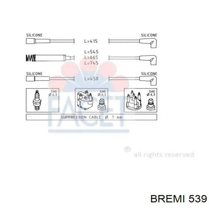 Купити 539 Bremi Провід високовольтні, комплект