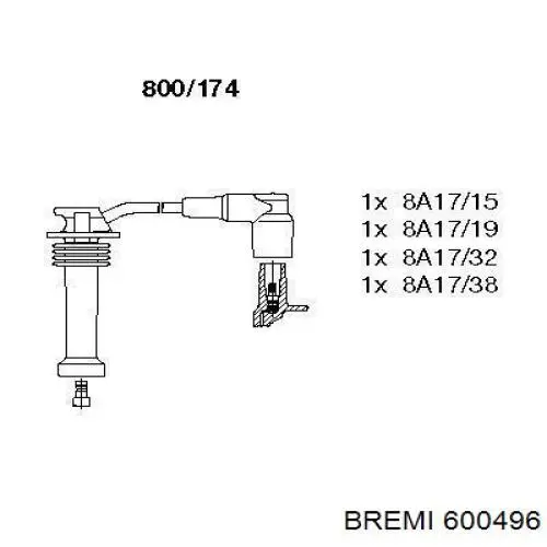 Високовольтні дроти 600496 Bremi