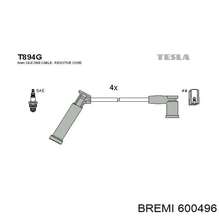 Купити 600496 Bremi Провід високовольтні, комплект