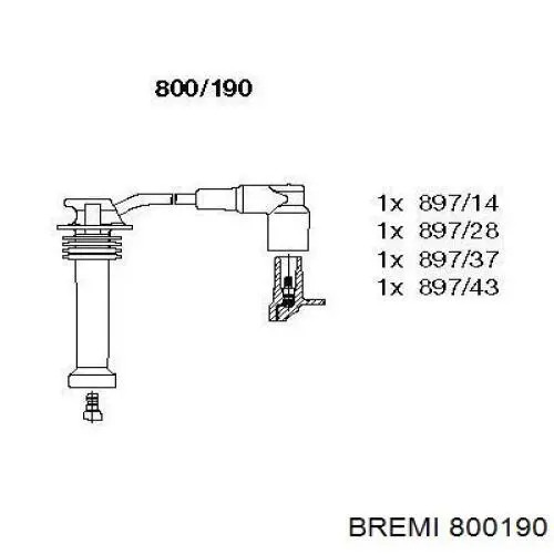 Купити 800190 Bremi Провід високовольтні, комплект