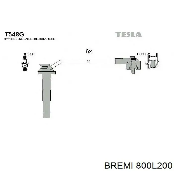 Купити 800L200 Bremi Провід високовольтні, комплект